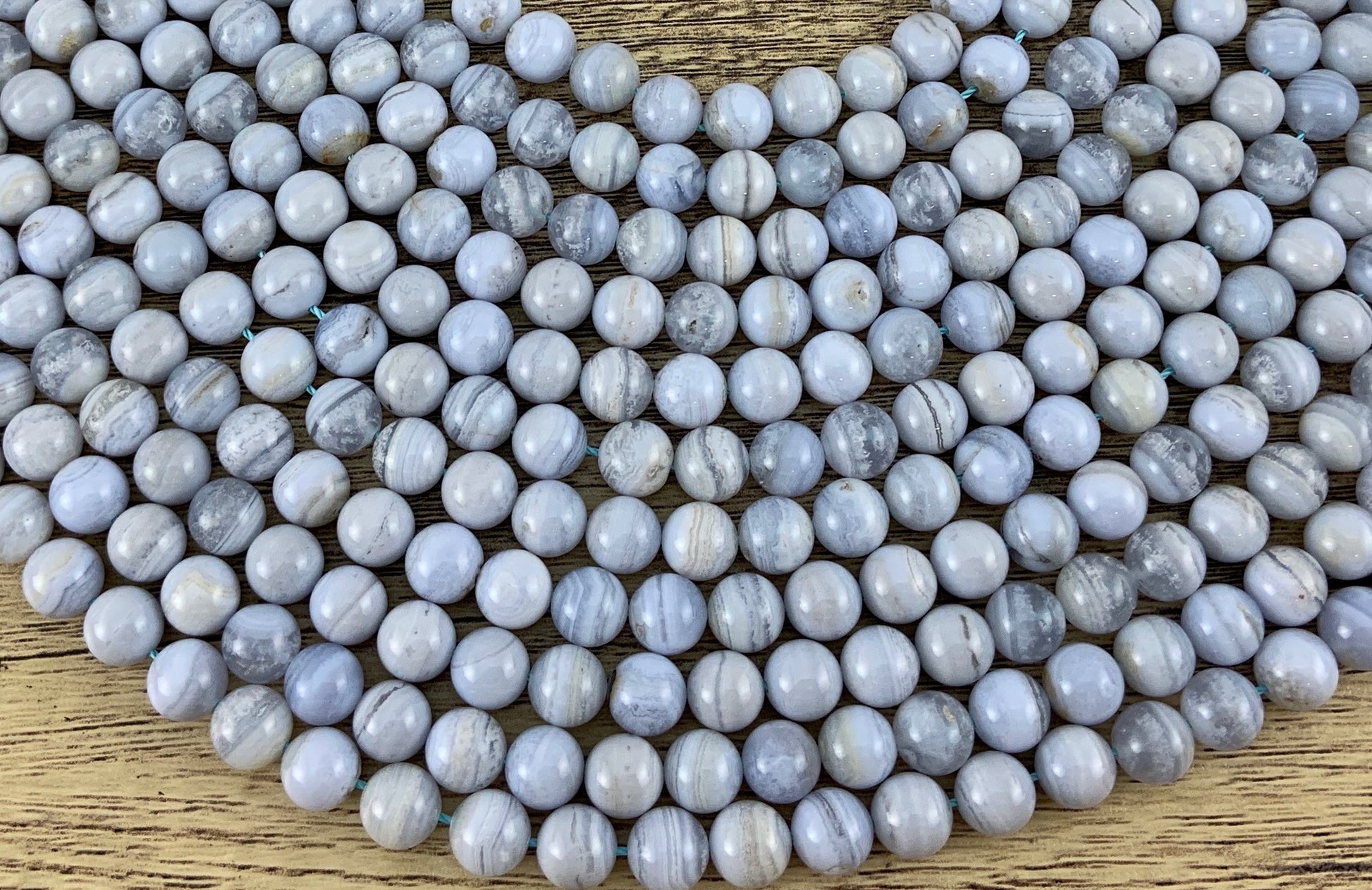 10mm Blue Lace Agate Bead | Bellaire Wholesale