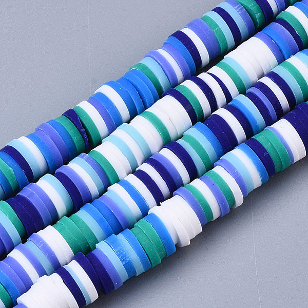 6mm Blue and White Heishi Beads | Bellaire Wholesale