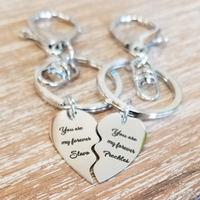 Personalized Broken Heart Laser Engraved Charms | Bellaire Wholesale
