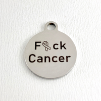 F#ck Cancer Laser Engraved Charm | Bellaire Wholesale