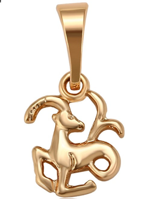 Zodiac Signs Rhodium Charm, Gold Plated