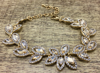 Floral Designer Champagne Stone Bridal Bracelet | Bellaire Wholesale