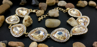 Teardrop Gold with Champagne Crystal Bracelet | Bellaire Wholesale