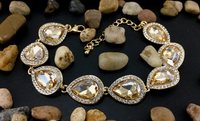 Teardrop Gold with Champagne Crystal Bracelet | Bellaire Wholesale