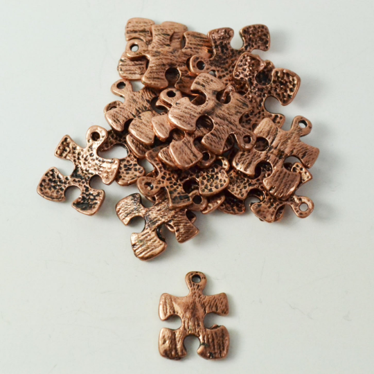 Copper Autism Puzzle Charm | Bellaire Wholesale