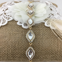 Crystal Diamond Shape Gold Bridal Bracelet | Bellaire Wholesale