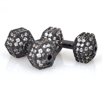 CZ Micro Pave Gunmetal Dumb Bell Bead | Bellaire Wholesale