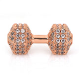 CZ Micro Pave Rose Gold Dumb Bell Bead | Bellaire Wholesale