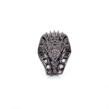 CZ Micro Pave Bead Gunmetal Egyptian Head Bead | Bellaire Wholesale