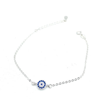 Minimalist Evil Eye Curb chain Bracelet with extension