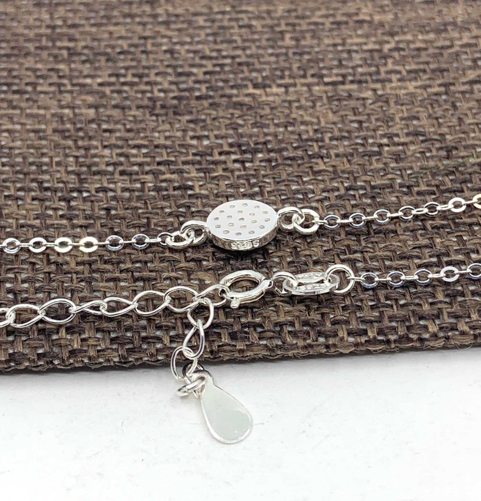 Back side of evil eye bracelet