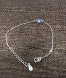 Minimalist Evil Eye Curb chain Bracelet with extension