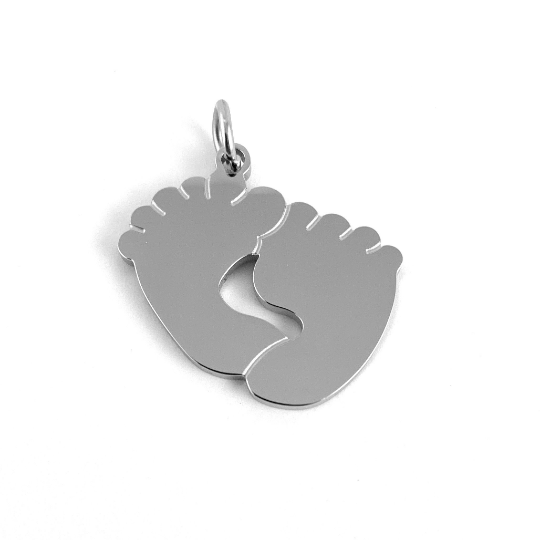 Personalized Baby Feet Laser Engraved Charms | Bellaire Wholesale