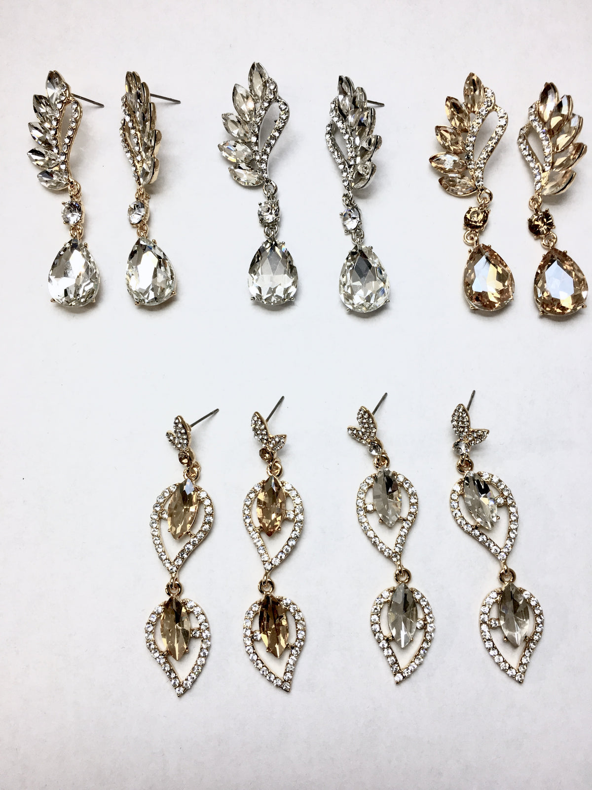 Crystal Marquise Teardrop Earrings, Silver | Bellaire Wholesale