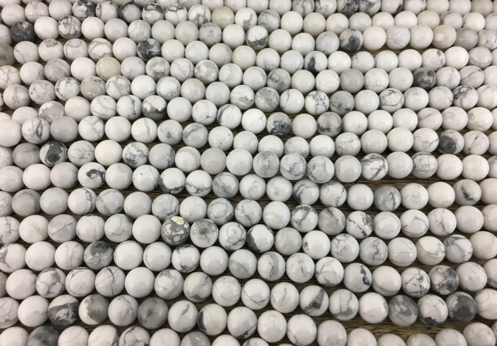 8mm White Howlite Bead | Bellaire Wholesale