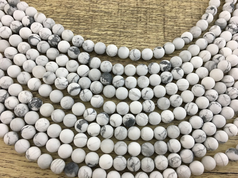 8mm White Howlite Bead | Bellaire Wholesale