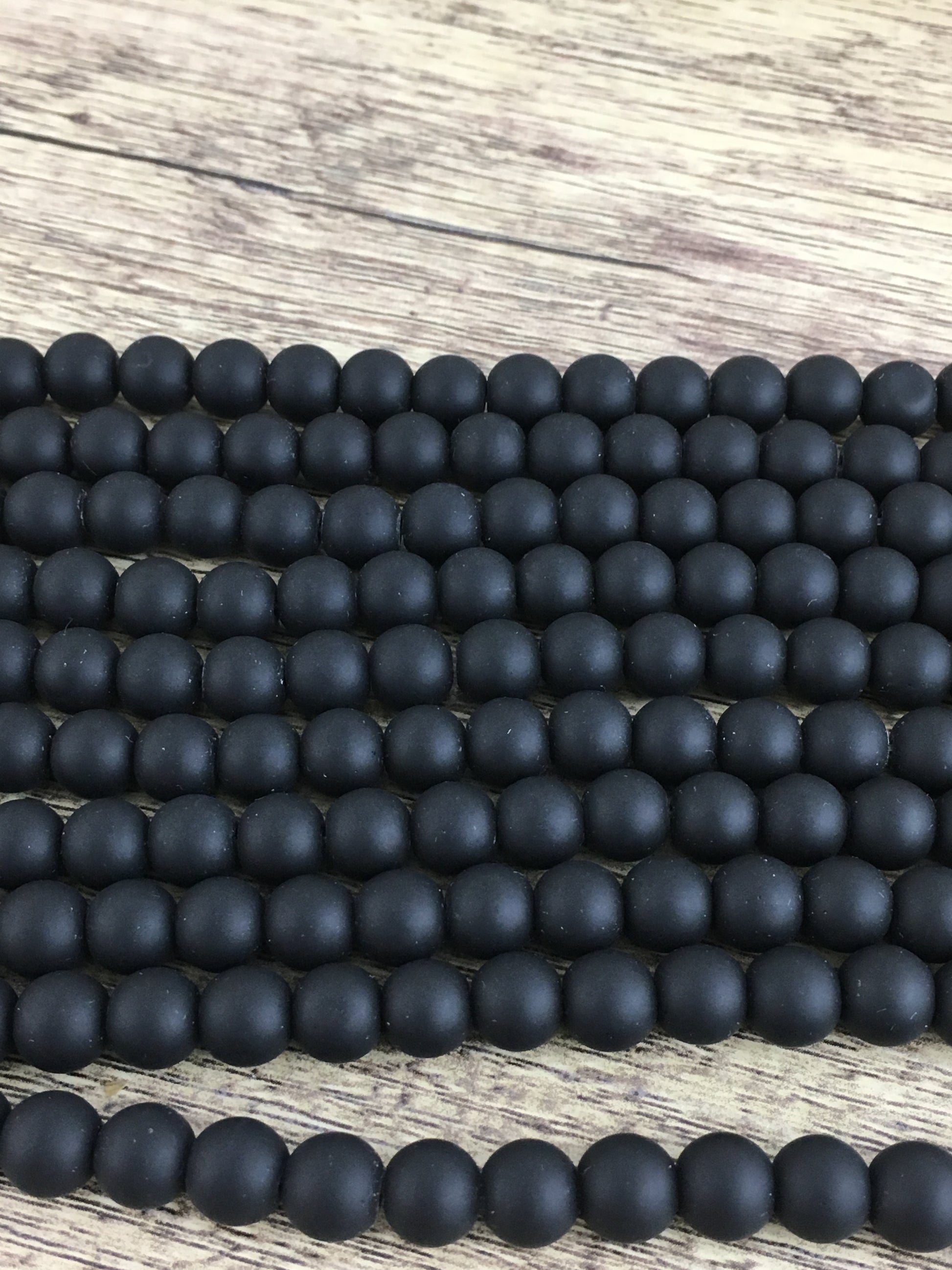 12mm Frosted Black Agate Bead | Bellaire Wholesale