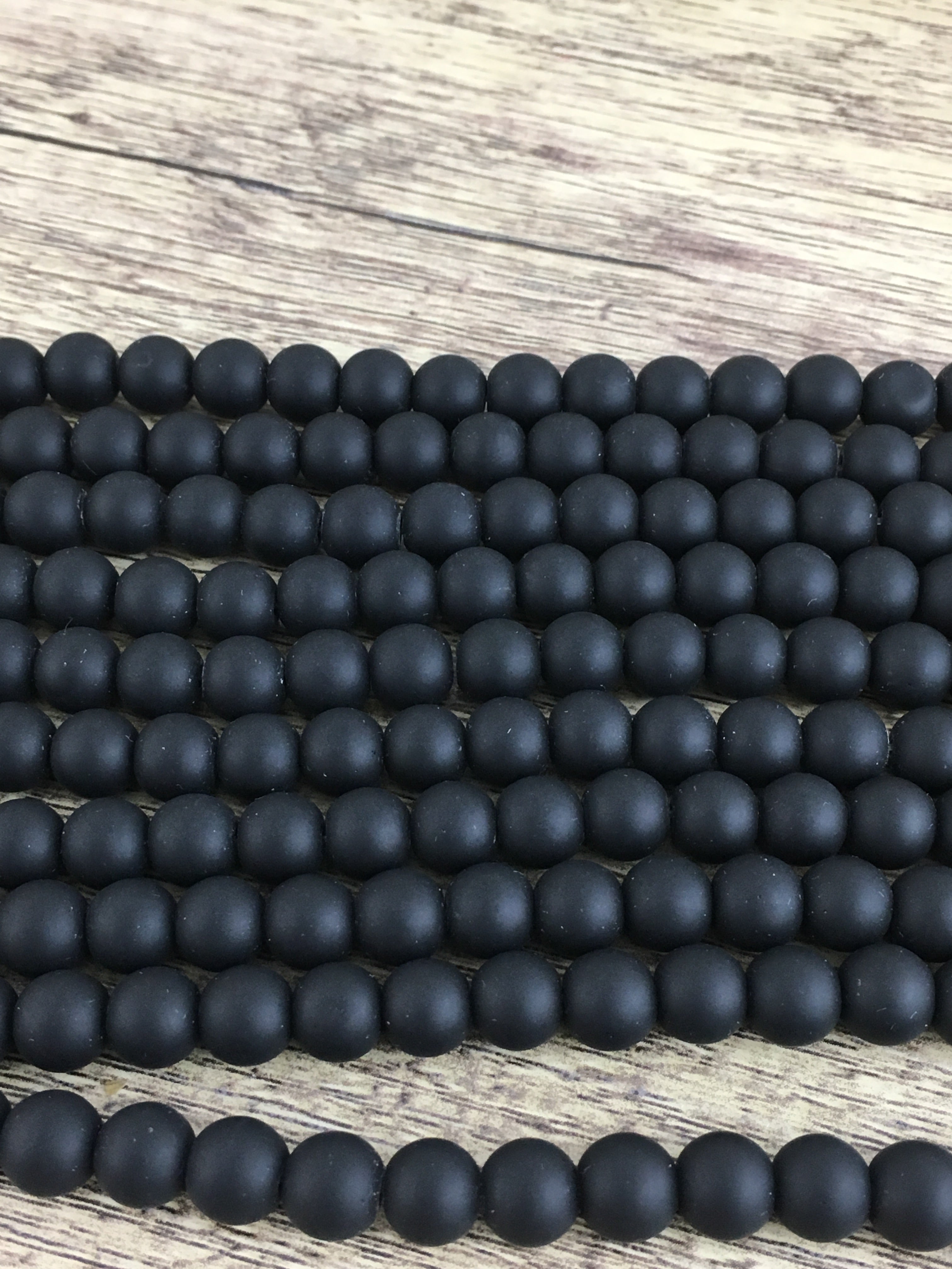 12mm Frosted Black Agate Bead | Bellaire Wholesale