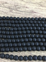 12mm Frosted Black Agate Bead | Bellaire Wholesale