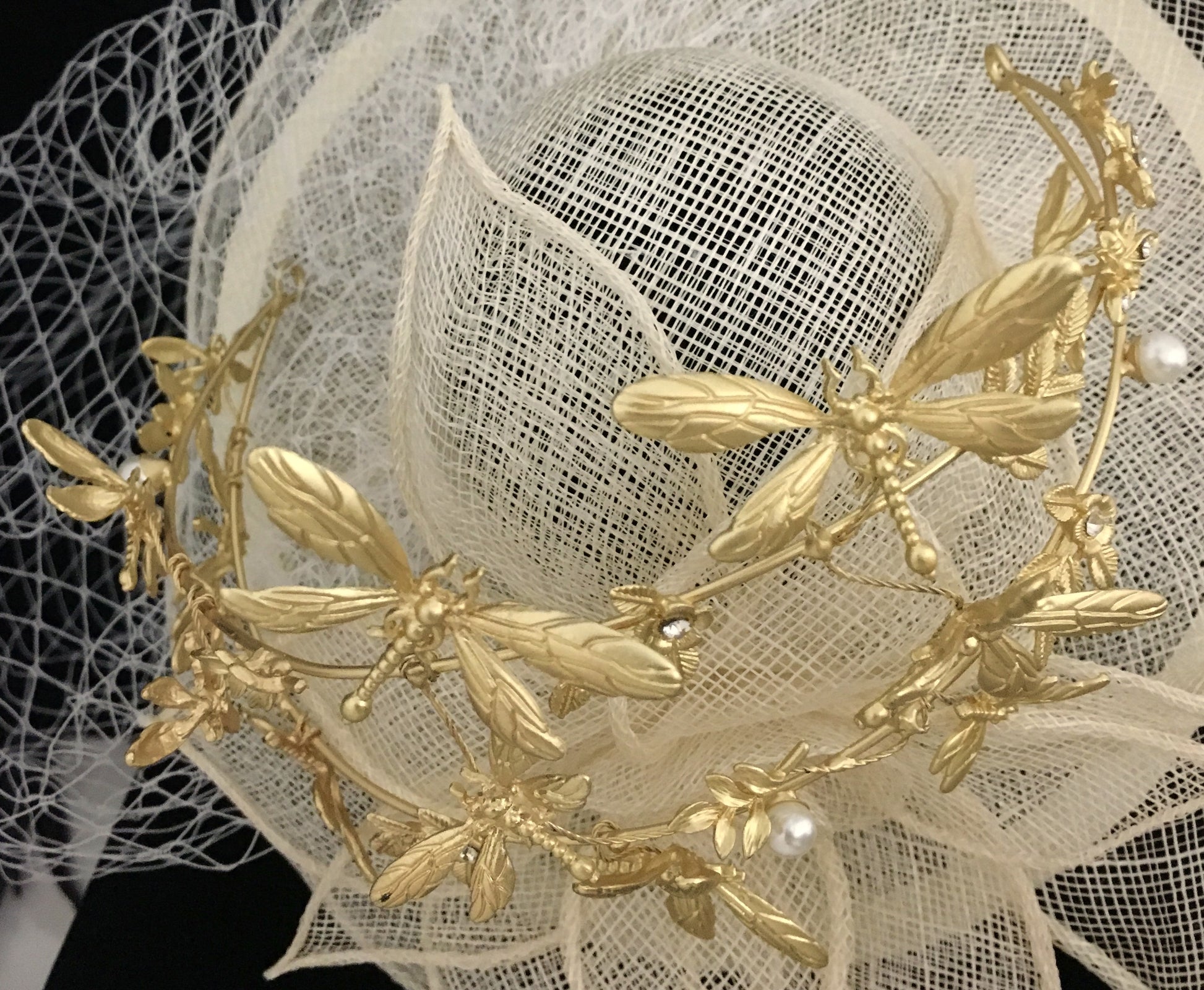 Hair Accessories, Gold Tone Dragonfly Headband | Bellaire Wholesale