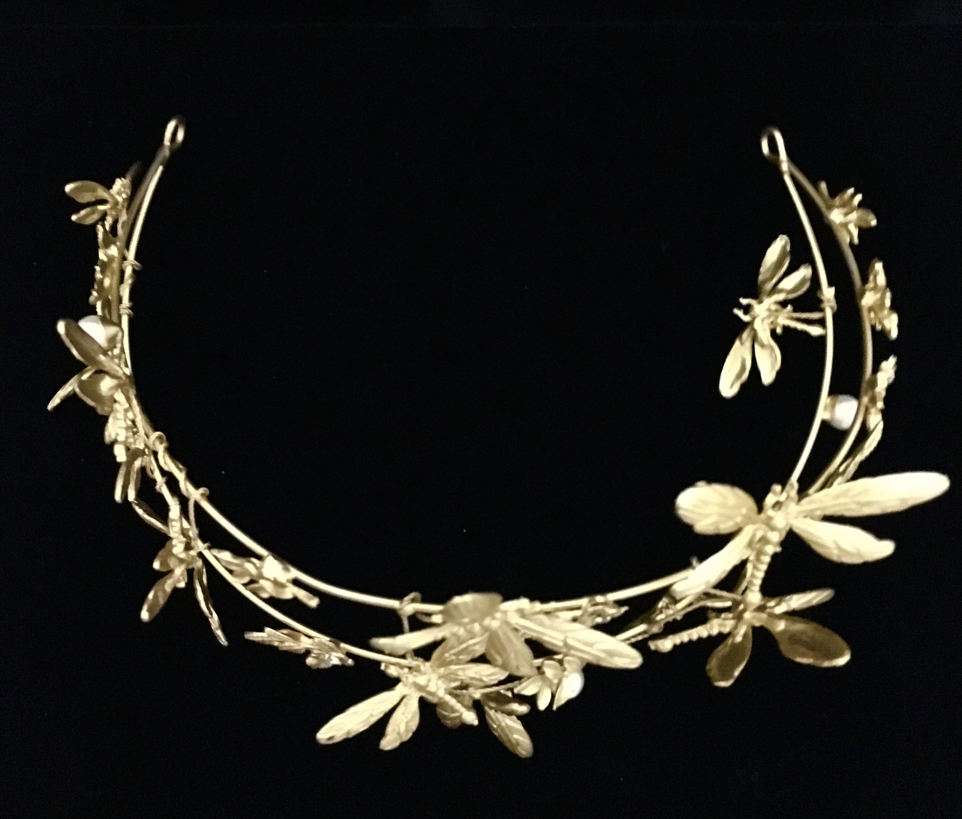 Hair Accessories, Gold Tone Dragonfly Headband | Bellaire Wholesale
