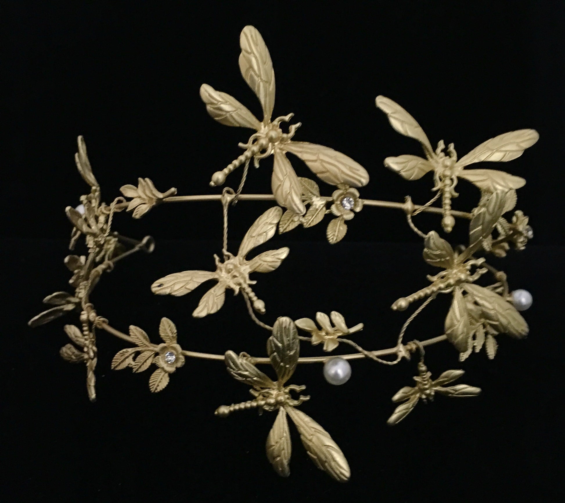 Hair Accessories, Gold Tone Dragonfly Headband | Bellaire Wholesale