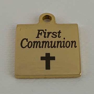 First Communion Laser Engraved Charm | Bellaire Wholesale