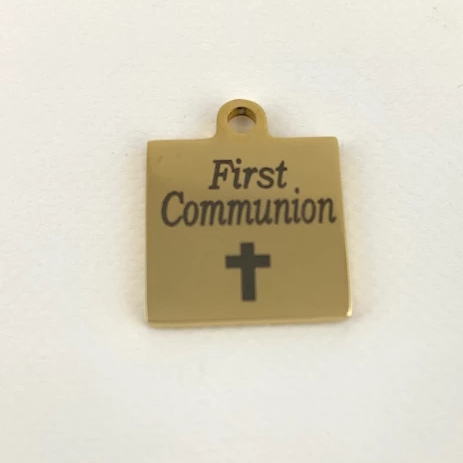 First Communion Laser Engraved Charm | Bellaire Wholesale