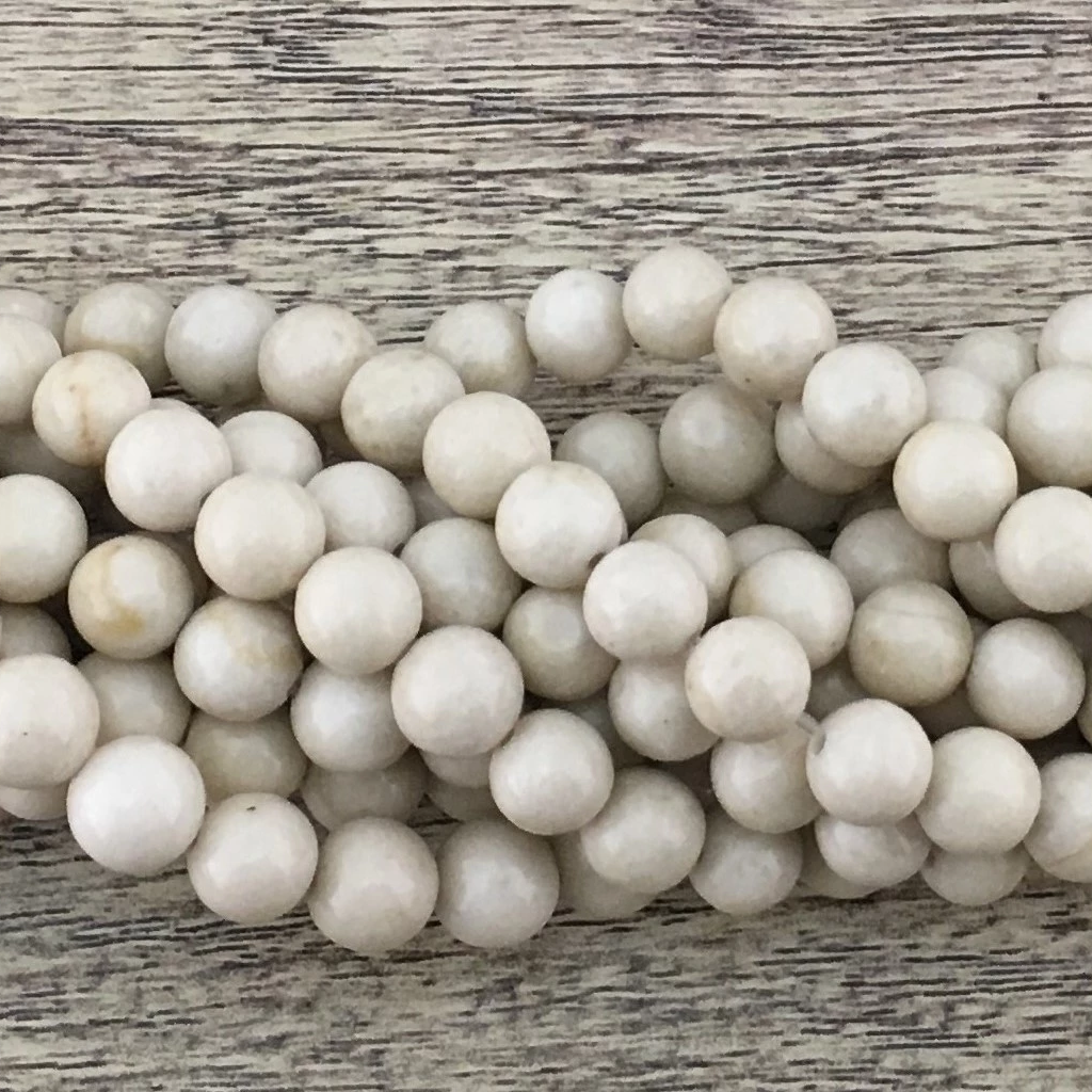 6mm Fossil Beads, Ivory Round Beads | Bellaire Wholesale