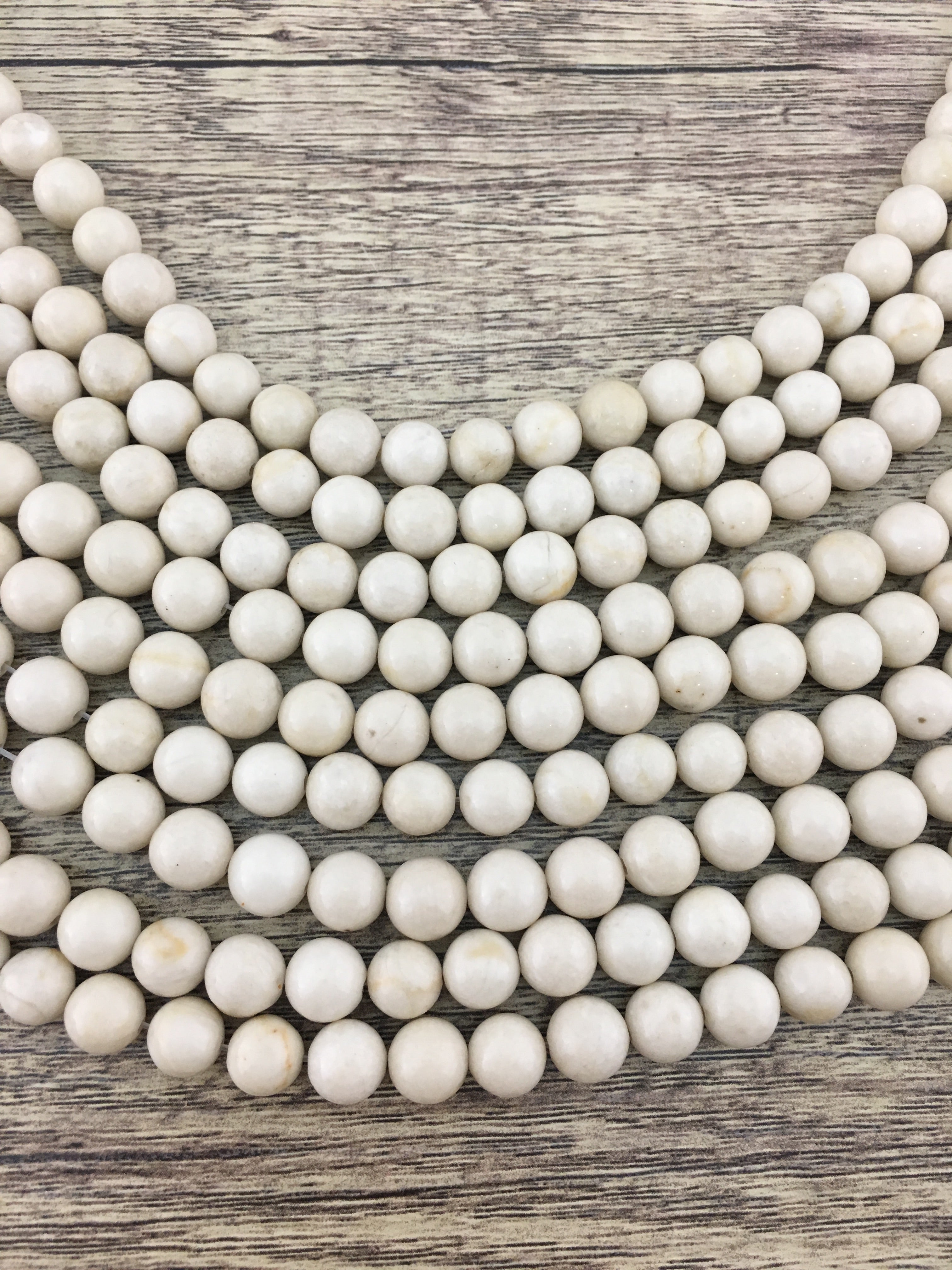 4mm Fossil Beads, Ivory Round Beads | Bellaire Wholesale