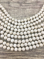 10mm Fossil Beads, Ivory Round Beads | Bellaire Wholesale