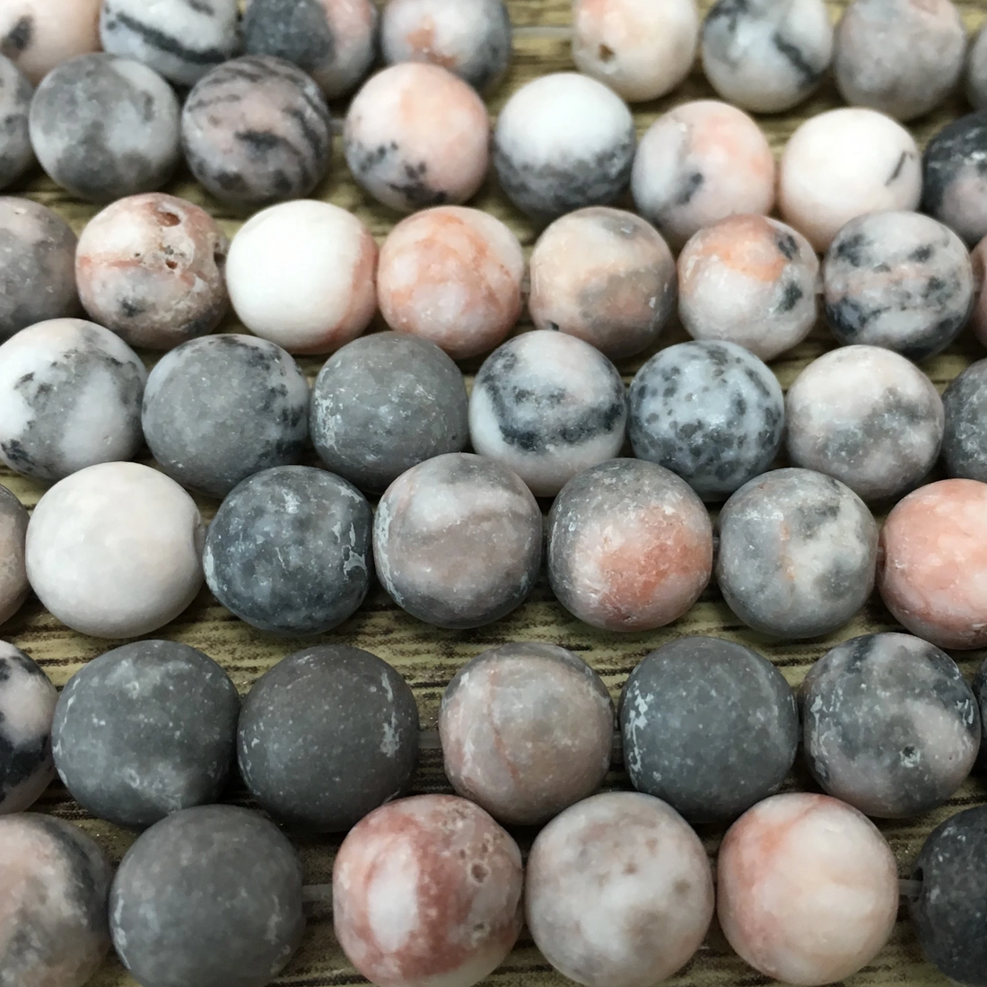 6mm Frosted Pink Zebra Jasper Bead | Bellaire Wholesale