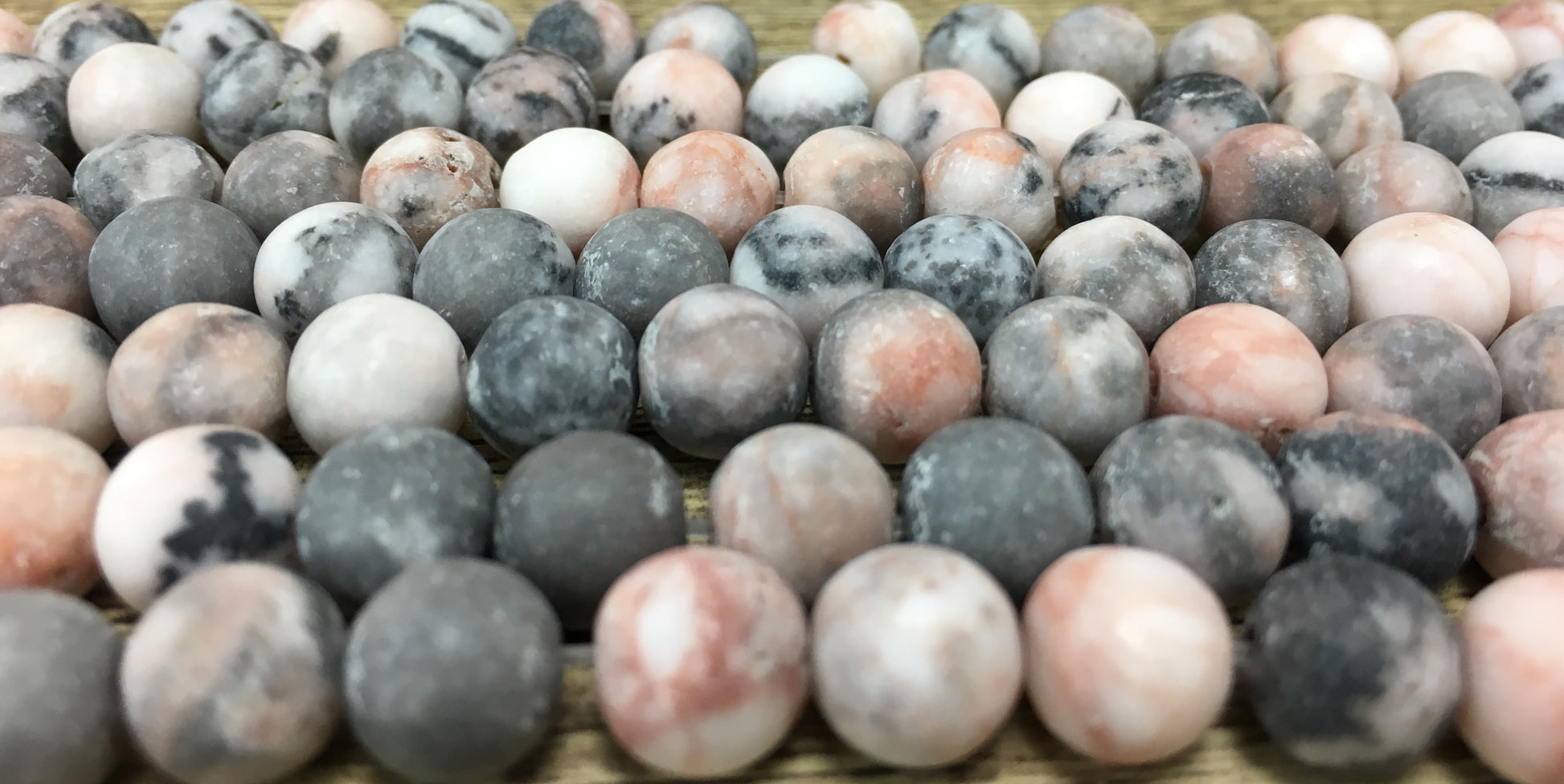 12mm Frosted Pink Zebra Jasper Bead | Bellaire Wholesale