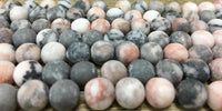 8mm Frosted Pink Zebra Jasper Bead | Bellaire Wholesale