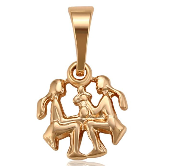 Zodiac Signs Rhodium Charm, Gold Plated