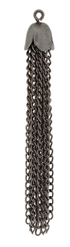 Tassel Chain ( 2 sets), 35mm Gunmetal Chain Tassel | Bellaire Wholesale