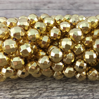 8mm Gold Faceted Hematite Bead | Bellaire Wholesale