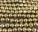 8mm Gold Faceted Hematite Bead | Bellaire Wholesale