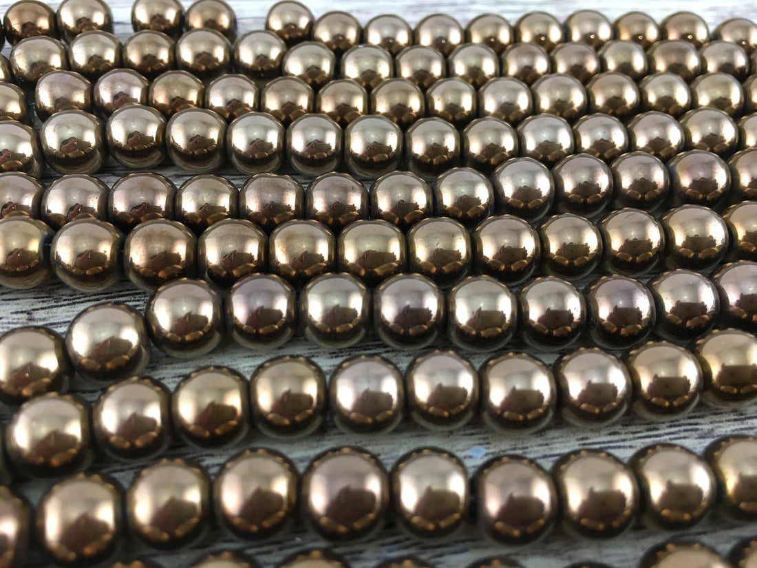 8mm Bronze Hematite Bead | Bellaire Wholesale