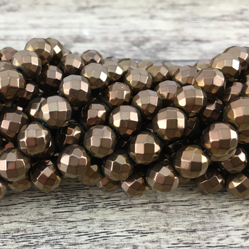 8mm Bronze Faceted Hematite Bead | Bellaire Wholesale