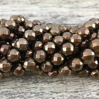 8mm Bronze Faceted Hematite Bead | Bellaire Wholesale