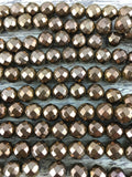 4mm Bronze Faceted Hematite Bead | Bellaire Wholesale