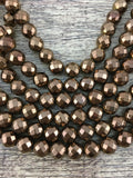 6mm Bronze Faceted Hematite Bead | Bellaire Wholesale