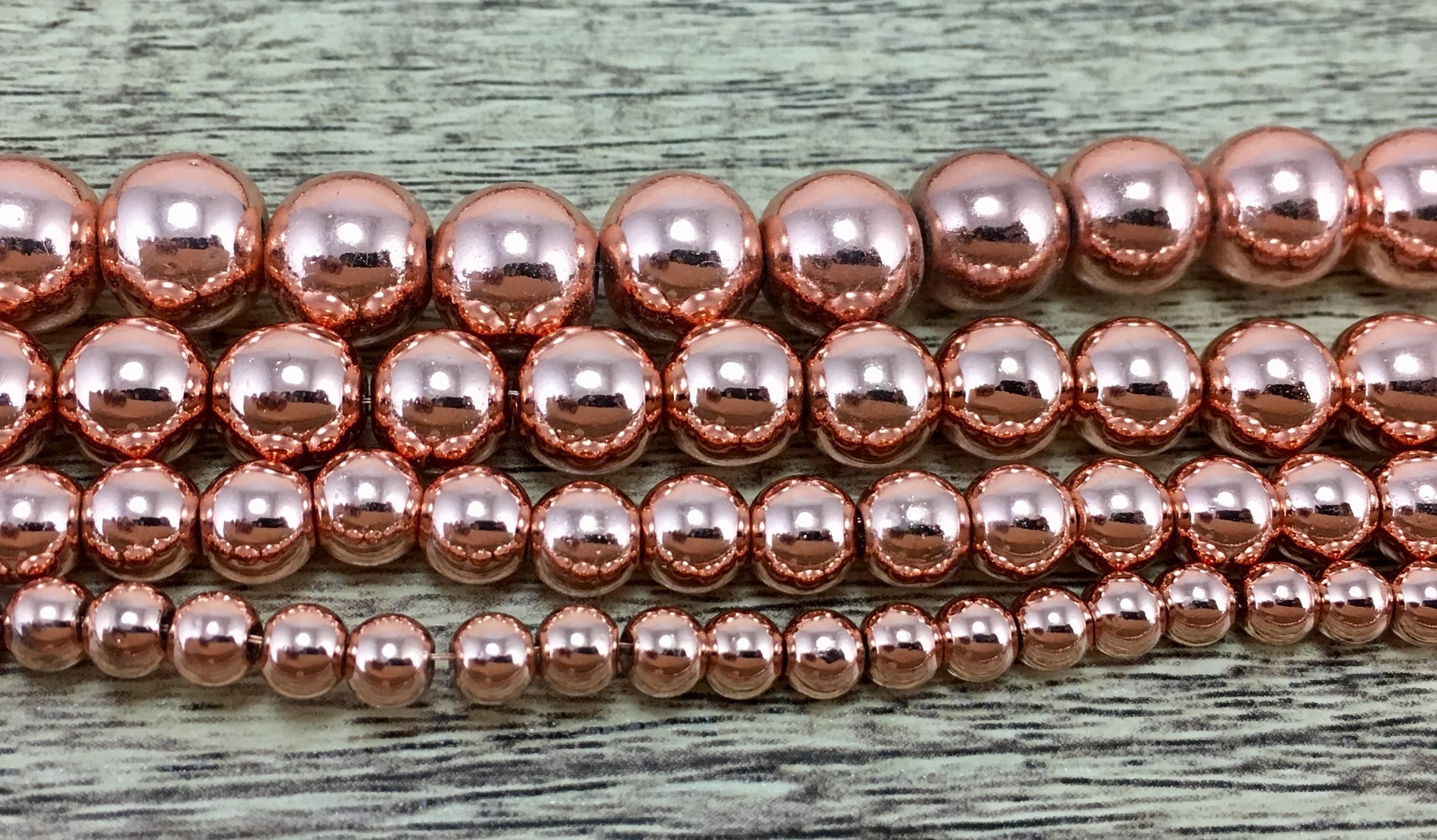 12mm Rose Gold Hematite Bead | Bellaire Wholesale