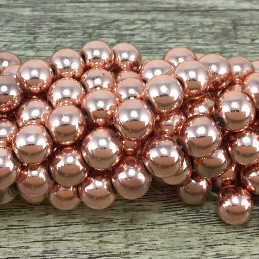 4mm Rose Gold Hematite Bead | Bellaire Wholesale
