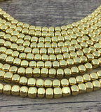 Gold Square Hematite Bead | Bellaire Wholesale