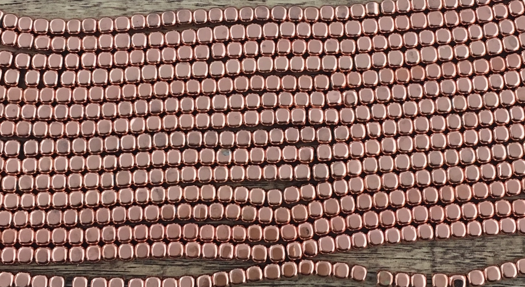 Rose Gold Square Hematite Bead | Bellaire Wholesale