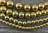 8mm Gold Hematite Bead | Bellaire Wholesale
