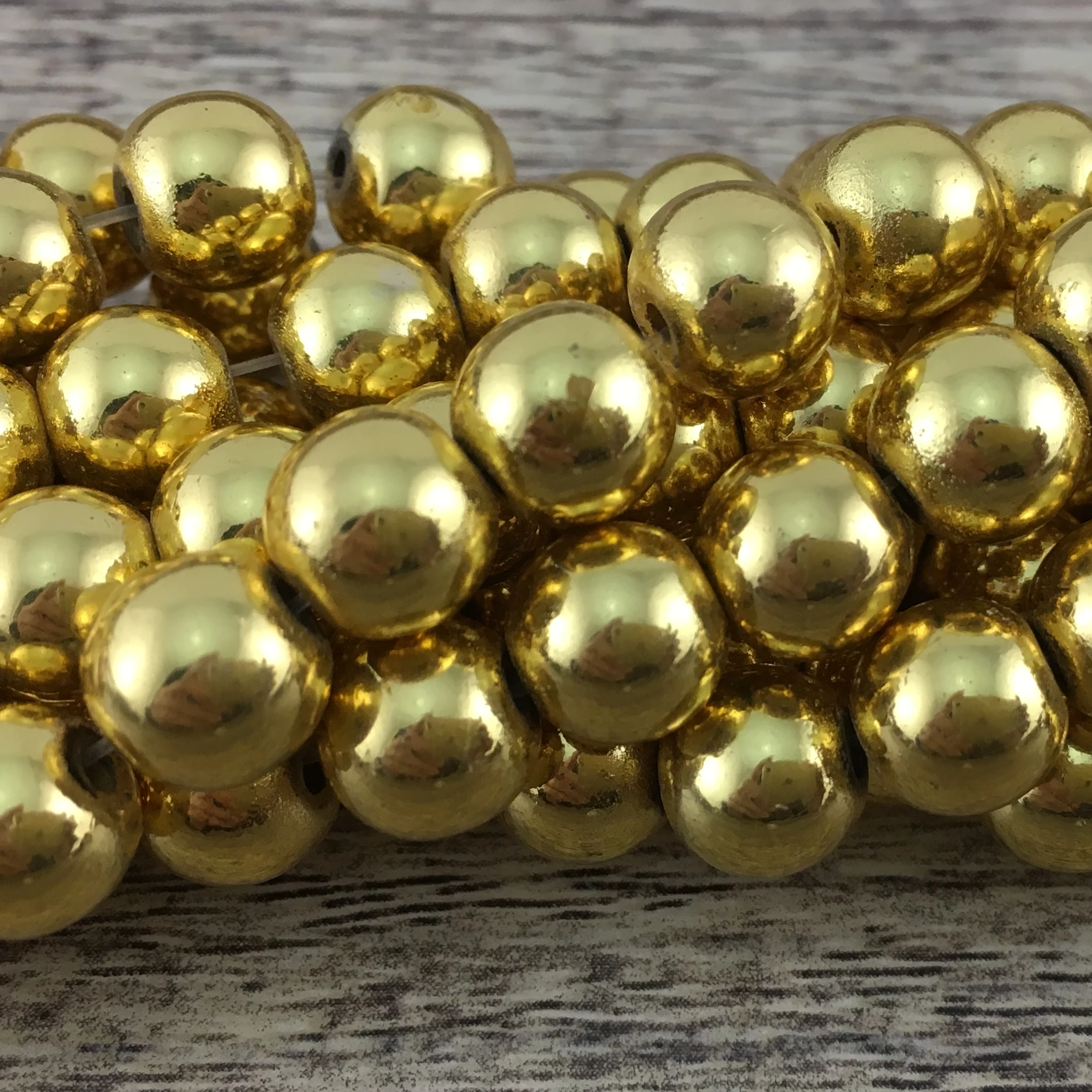 4mm Gold Hematite Bead | Bellaire Wholesale
