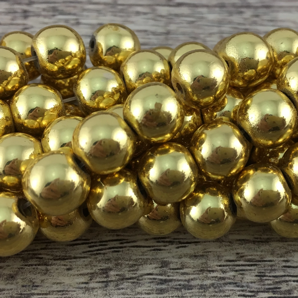 4mm Gold Hematite Bead | Bellaire Wholesale